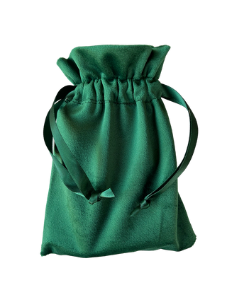 Emerald velvet pouch