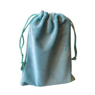 Aqua velvet pouch