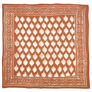 Block-printed Burnt Orange Reading Cloth