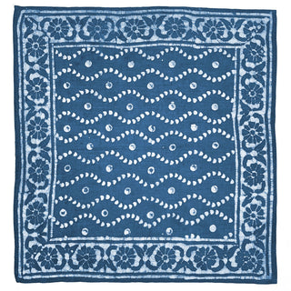 Block-printed Blue Moons Reading Cloth