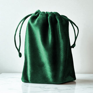 Emerald velvet pouch