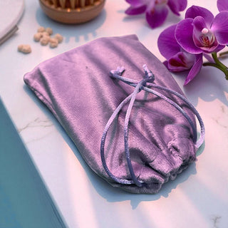 Orchid velvet pouch