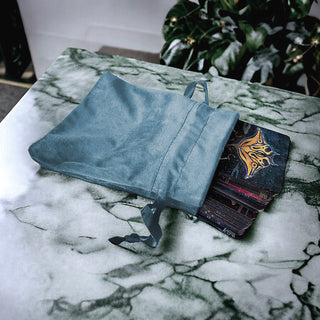 Haze blue velvet pouch